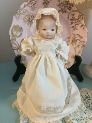 Sweet Antique German Porcelain Bisque Baby “Little Bo Peep” and her Pet Sheep. 6