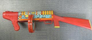 Vtg Marx G - Man Machine Gun Wind Up Mechanical Plastic & Tin Litho Not