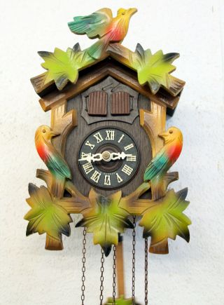 Old Cuckoo Wall Clock Black Forest Wit Carillon Music Box