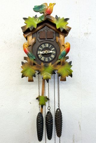 Old Cuckoo Wall Clock Black Forest wit Carillon music box 4