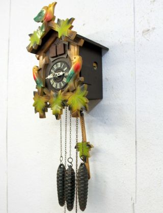 Old Cuckoo Wall Clock Black Forest wit Carillon music box 5