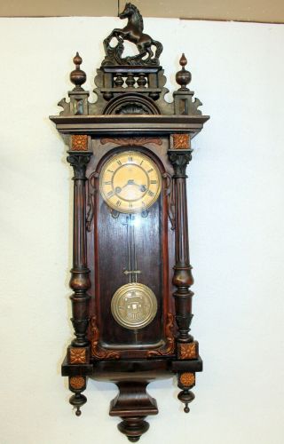 Antique Wall Clock Vienna Regulator 19th Century Junghans