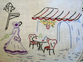 Runner Large Doily Hand Embroidered Crinoline Lady Paris Style Coffee Shop 3