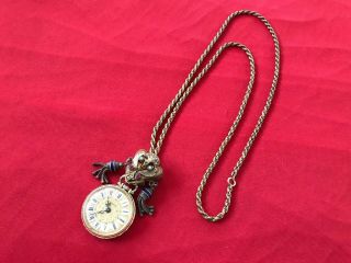 Antique Womens Ingersoll Pocket Watch With Its Chain Pendant Ladies