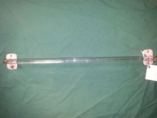 Vtg Clear Glass Towel Bar Rod With Brackets Approx 18” X 1/2”