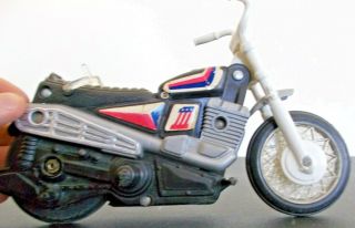 Vintage 1970s Ideal Evel Knievel Stunt Cycle Plastic Motorcycle Toy Rare Black