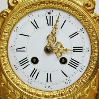Large Antique French 8 Day Pierced Bronze Ormolu Ornate Mantel Clock 9