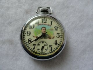 Rare Honus Wagner Mechanical Wind Up Pocket Watch - Runs And Stops