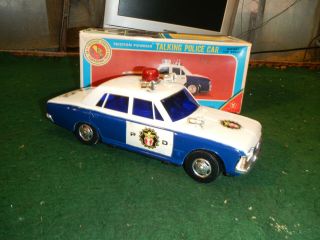 Vintage 1960 ' s Chevrolet Talking Police Car Yonezawa friction powered. 4