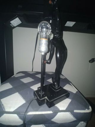 Vintage Art Deco Sarsaparilla Nymph Lady Black Metal Lamp 132 - No Shade