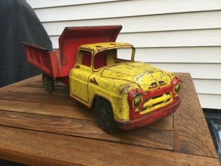 Vintage Lumar/ Marx Pressed Steel Toy Dump Truck 1960 - 