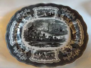 William Adams Antique English Transferware Platter,  Palestine Pattern