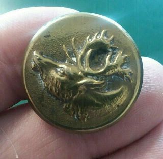 Antique Stag Deer Treble Extra Brass Hunting Sport Vintage Picture 7/8 " A 21