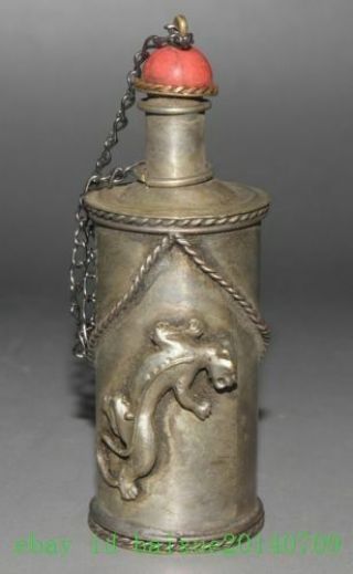 Ancient Chinese Old Copper Plating Silver Snuff Bottles Nr A02