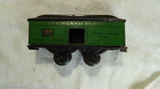 Vintage Tin Lithograph Toy Overland Flyer Adams Express Co Us Mail Train Car
