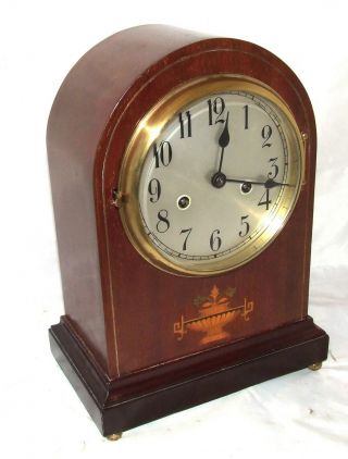 Antique Inlaid Mahogany Bracket Mantel Clock GUSTAV BECKER 2