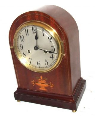 Antique Inlaid Mahogany Bracket Mantel Clock GUSTAV BECKER 3