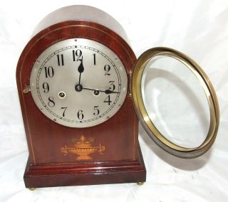 Antique Inlaid Mahogany Bracket Mantel Clock GUSTAV BECKER 4