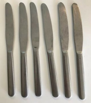 Six (6) Vintage Silco Stainless U.  S.  N Military Flatware Butter Knives; Us Navy