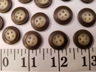 Vintage Buttons Set Of 12 Grey Antique Gold Metal Tuz195