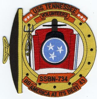 Uss Tennessee Ssbn 734 - Bcpatch - Cat No.  C6738 - Submarine