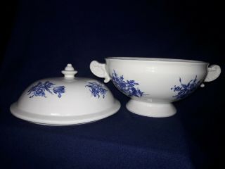 VINTAGE BLUE & WHITE FRENCH SOUP TUREEN 3