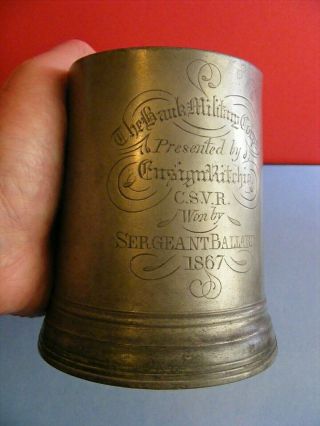 Mystery 1867 Army " The Bank Military Corps " Trophy Tankard,  Coldstream Guards?
