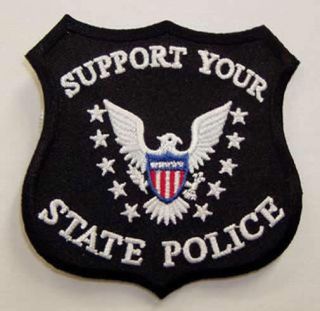 Support Your State Police Shield Patch Cop Statie Protect Serve Thin Blue Line
