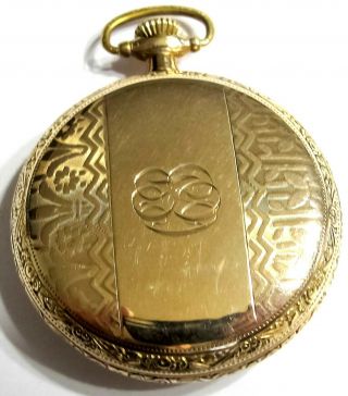 FANTASTIC 14KGF - 16S SOUTH BEND GR 227 - 21 JEWELS POCKET WATCH (A3) 2