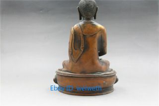 Rare Old Hand carved brass gilt Buddha Shakyamuni statue 5