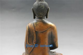 Rare Old Hand carved brass gilt Buddha Shakyamuni statue 6