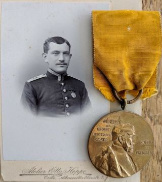 Kaiser Wilhelm Centenary Medal And Photo 77th Infantry Regiment Celle