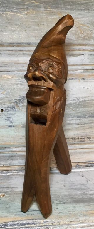 C.  1920 Black Forest Gnome 11 " Bavarian Carved Wood Nutcracker Nussnacker Germany