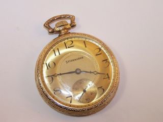 1927 South Bend 12s 21 Jewel Studebaker 14k Gold Filled Pocket Watch