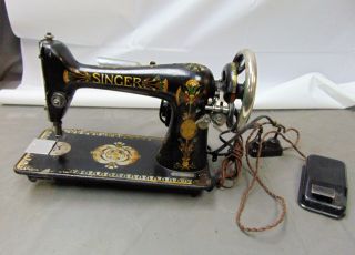 Vintage Antique 1907 Singer Model 66 Electric Sewing Machine