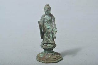 T4442: Japanese Copper Buddhist Statue Sculpture Ornament Buddhist Art