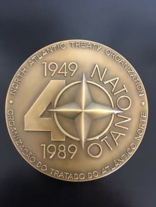 and rare antique bronze medal of NATO 2