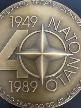 and rare antique bronze medal of NATO 3