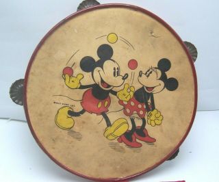 1930 ' s Walt Disney Mickey Mouse Tambourine & Hanky 2