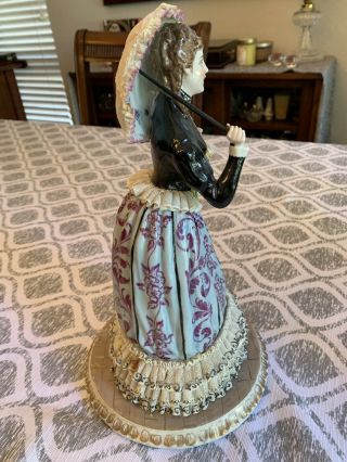 Antique Victorian Porcelain Lace Lady Figurine 12” Tall N/CROWN 2