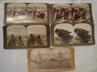 Russo Japanese War 1904 - 1905 Port Arthur Battleship Russian Prisoner Stereoviews