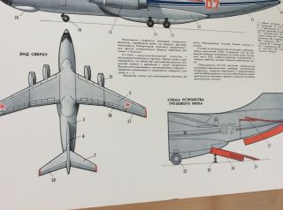 Vintage Russian Jet Transport Poster Cold War Era Propaganda 3