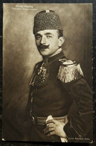 Wwi Ottoman Turkey Ismail Enver Pasha War Minister Germany Propaganda Postcard