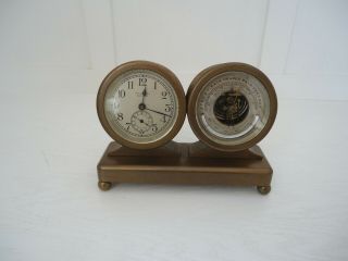 Chelsea Columbus Desk Clock Set,  Tiffany & Co.  Thermometer,  Barometer,  Antique