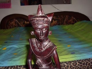 Old ANTIQUE Wooden Statue of BALI.  Balinese Dancer. 6