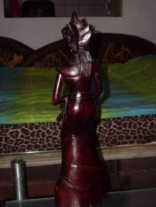 Old ANTIQUE Wooden Statue of BALI.  Balinese Dancer. 8