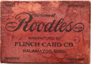 1912 Game Of Roodles - Flinch Card Co.  - Swastikas When They Meant Good Luck