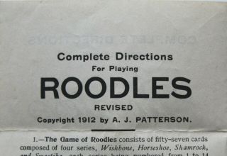 1912 Game of Roodles - Flinch Card Co.  - Swastikas When They Meant Good Luck 6