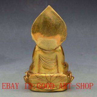 Chinese Antiques Brass Sakyamuni Buddha Statue w Ming Dynasty Xuande Mark L02 6