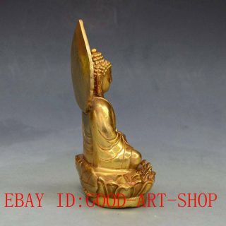 Chinese Antiques Brass Sakyamuni Buddha Statue w Ming Dynasty Xuande Mark L02 7
